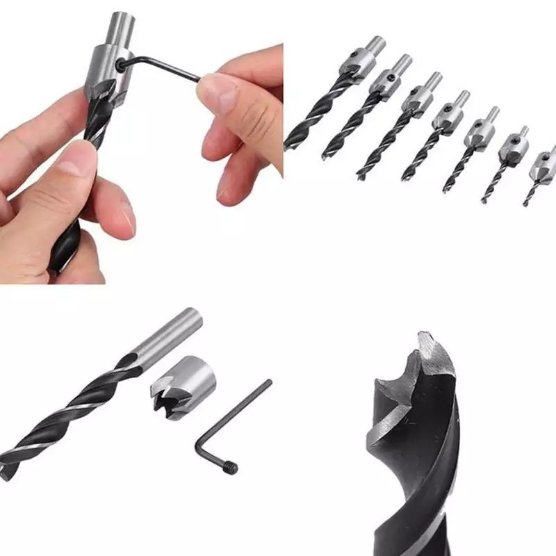 Bộ 7 mũi khoan doa âm vít 3-10mm