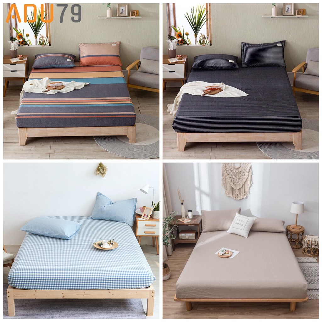 [ FREESHIP ❤️] Bộ Ga Giường Và Vỏ Gối Cotton TICI ADU79 Bedding Đủ Kích Thước Trải Nệm 1m4, 1m6, 1m8 Chưa Gồm Chăn