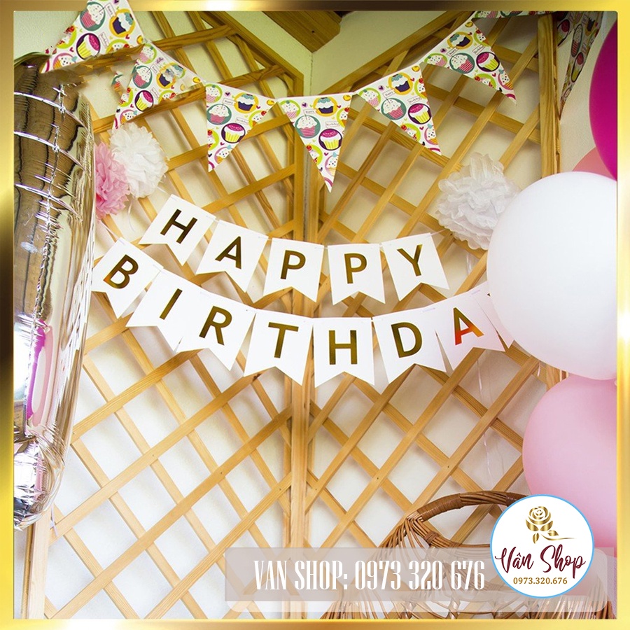 Dây chữ HAPPY BIRTHDAY trang trí sinh nhật