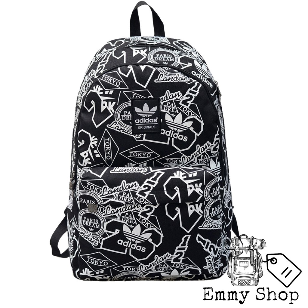 Balo nam thời trang adidas tokyo hoạ tiết đen trắng phù hợp với học sinh, sinh viên