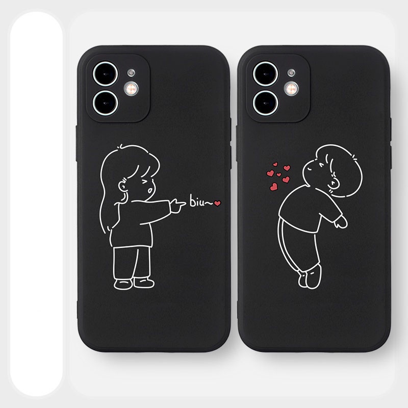 Ốp lưng IPhone cặp đôi bắn tim cạnh vuông 6/6plus/6s/6splus/7/7plus/8/8plus/x/xr/xs/11/12/13/pro/max/plus/promax BVC904