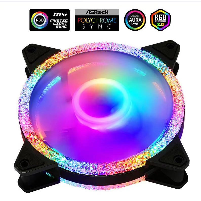 Quạt Tản Nhiệt Red Dragon Led RGB Pha lê-kèm vít M5