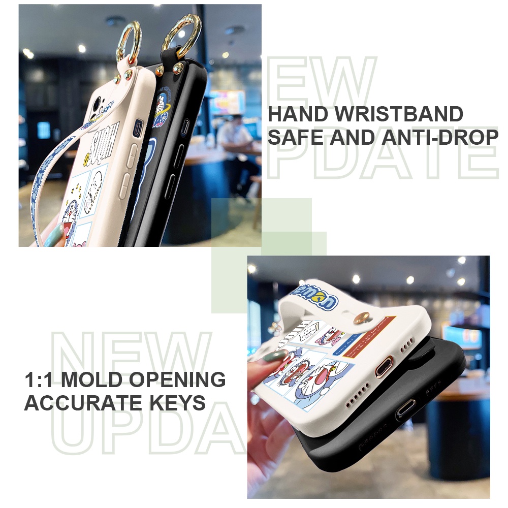 Ốp Điện Thoại Silicon Chống Sốc In Hình Doraemon Dễ Thương Có Dây Đeo Cổ Tay Cho Xiaomi Redmi Note 11/Note 11S