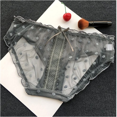 Quần lót ren tàng hình Midori dễ thương, Quần lót nữ tiết chấm bi kháng khuẩn gơi cảm R453
