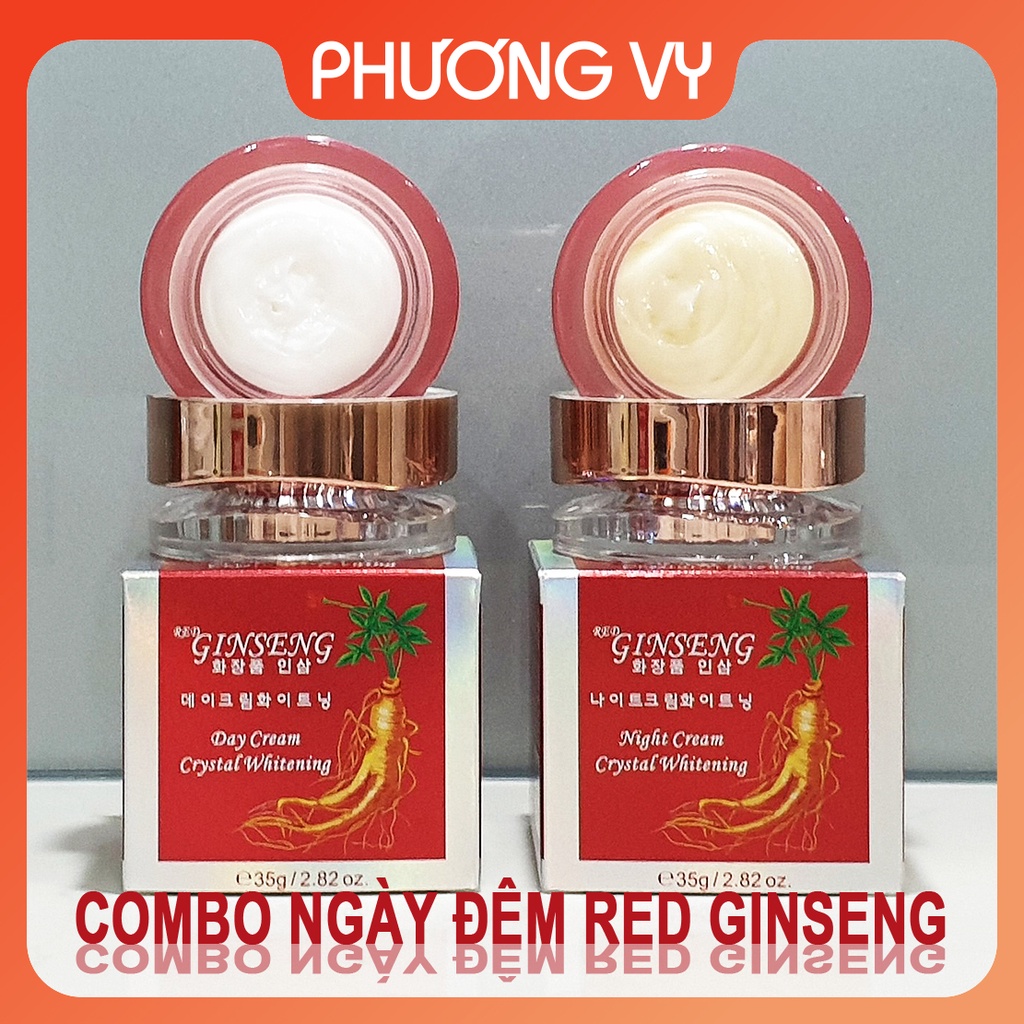 [CHÍNH HÃNG] COMBO ngày đêm Red Ginseng Hồng Sâm, làm mờ nám, tàn nhang và dưỡng trắng da, kem sâm, mỹ phẩm Ginseng