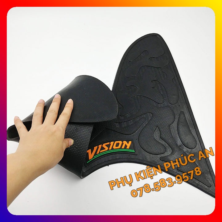 Thảm lót sàn INOX, CAO SU xe VISION năm 2014 2015 2016 2017 2018 2019 2020 gác để chân trước xe Honda