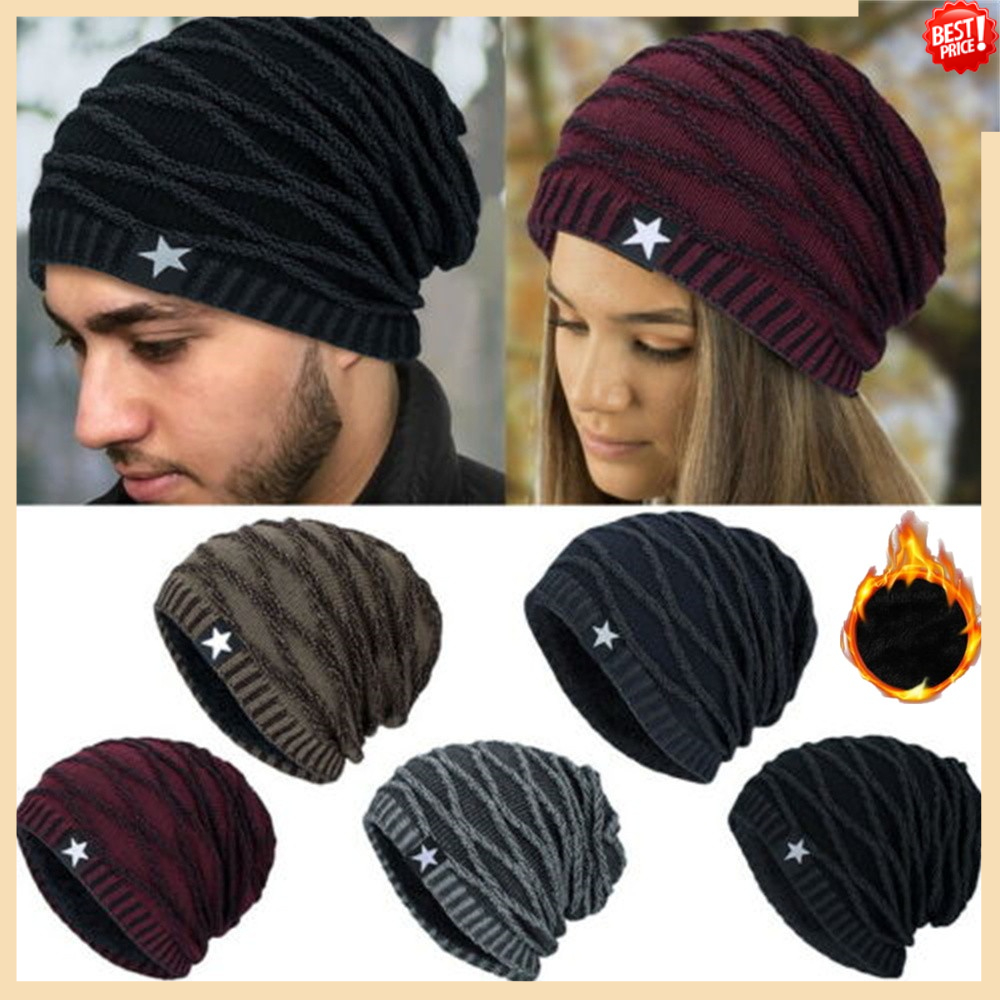 Mũ Beanie Dệt Kim Giữ Ấm Cho Nam Và Nữ