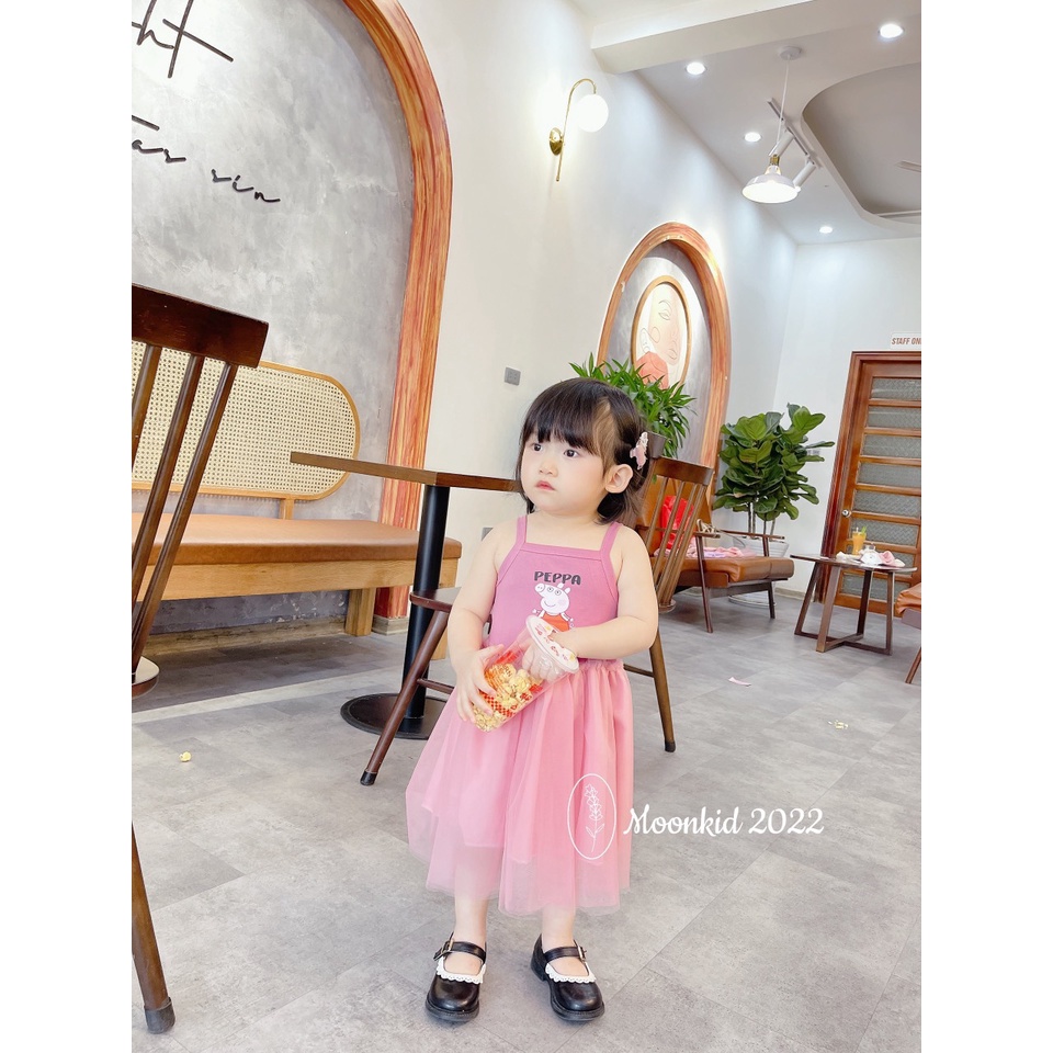 Váy hai dây mùa hè yêu xinh cho bé gái, đầm ren xoè công chúa cho bé