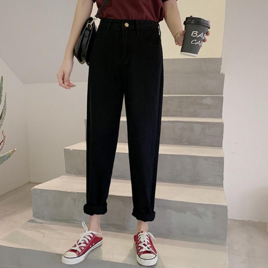 Quần jeans baggy nữ lưng cao tôn dáng trẻ trung năng động; Quần jean bò baggy HIYOU