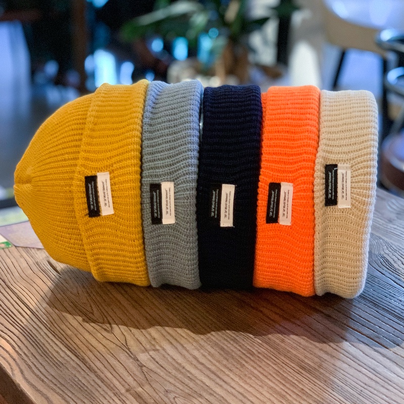 Mũ len màu đen phong cách thời trang thu đông Nhật Bản dành cho nam