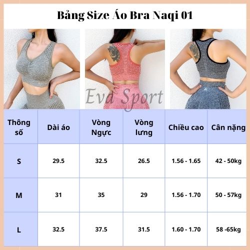 Bra tập gym yoga nâng ngực NAQI chính hãng, áo bra thể thao dệt kim co giãn đa chiều BNAQ01