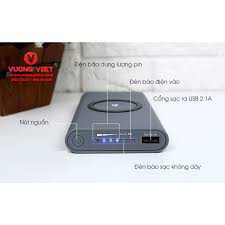 SẠC DỰ PHÒNG KIÊM SẠC KHÔNG DÂY CHUẨN QI DUNG LƯỢNG 10.000 mAH