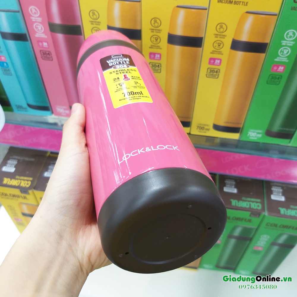 Bình giữ nhiệt Lock&amp;Lock City Vacuum Bottle Olympic Montreal 700ml LHC1448 màu hồng - Larva Store