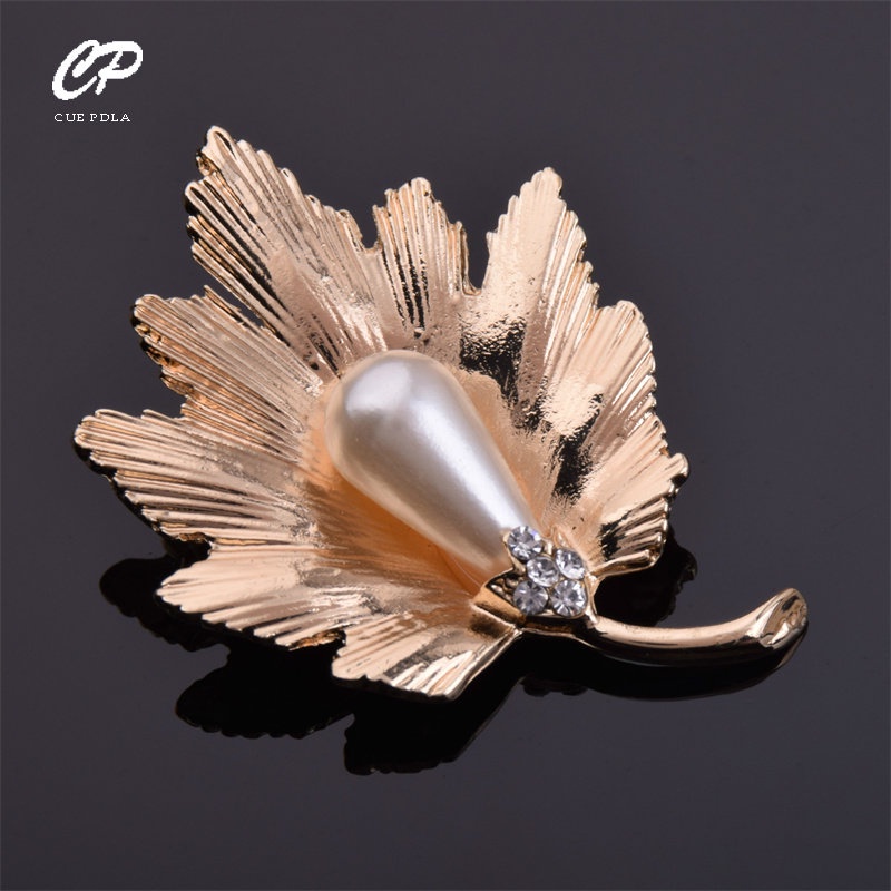 Trâm Cài Áo Hình Lá Phong Bằng Hợp Kim Cao Cấp Dễ Phối Đồ Thời Trang Cho Nữ