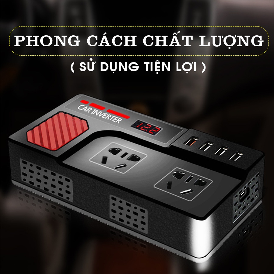 Ổ cắm điện đa năng CAR365VN thông minh 4 cổng USB sạc nhanh 3.0 công suất 200W chống cháy Cao Cấp