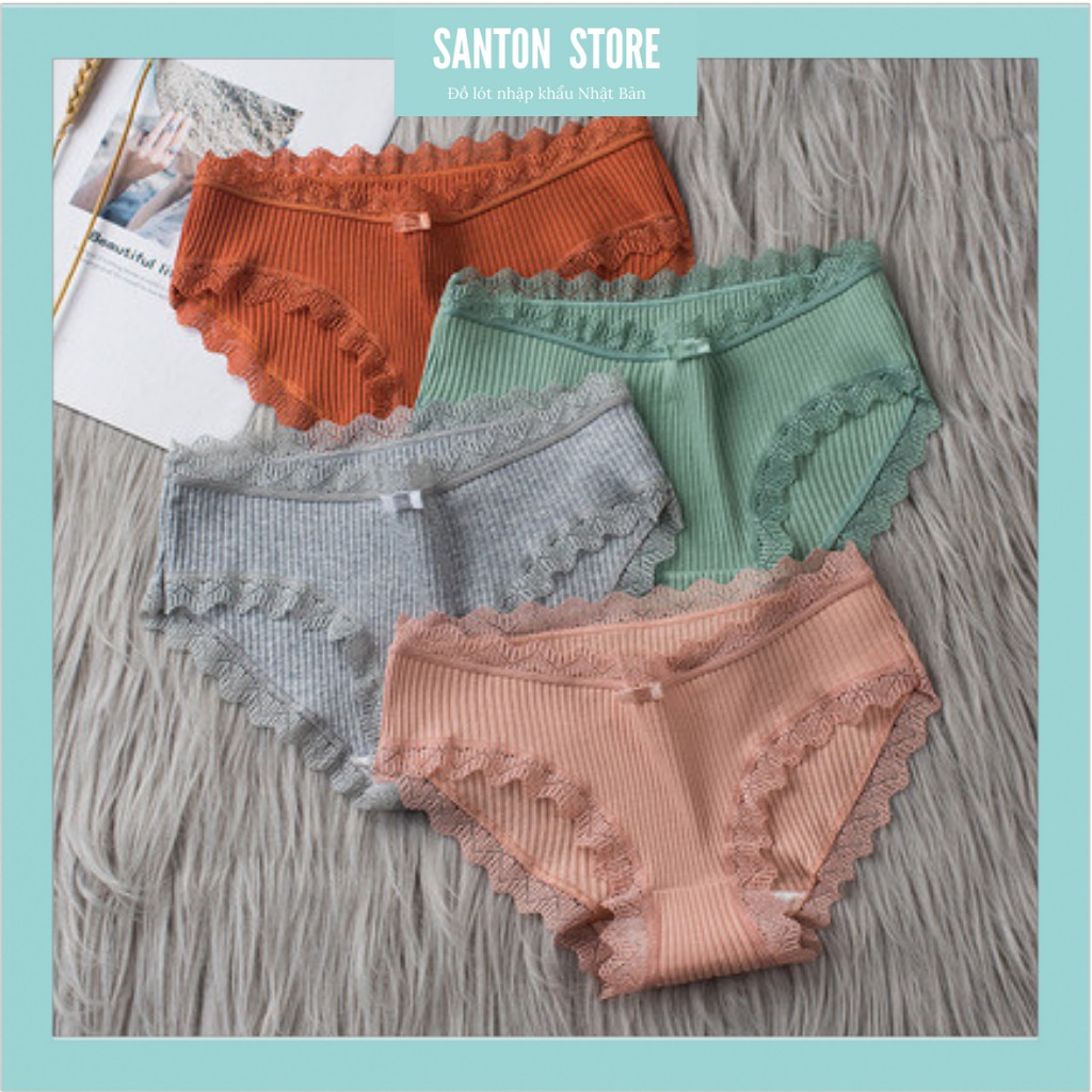 Quần lót nữ cotton kháng khuẩn,đồ lót nữ sexy hoạ tiết viền ren điệu đà ST1 | BigBuy360 - bigbuy360.vn