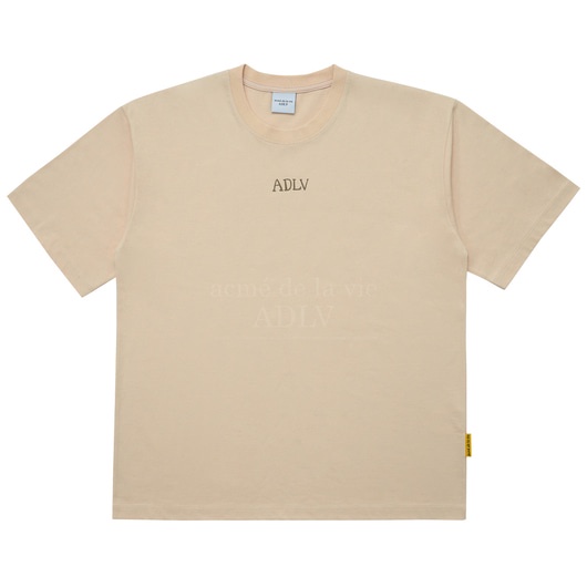 Áo ADLV Basic Authentic | Glossy Basic Logo Sleeve T Shirt Beige