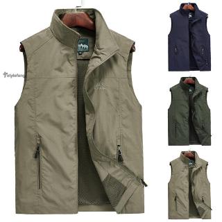 Áo khoác nam không tay khóa kéo thời trang