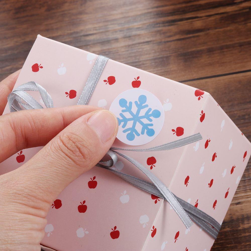 Cuộn 500 Nhãn Dán Hình Bông Tuyết Trang Trí Hộp Quà Giáng Sinh