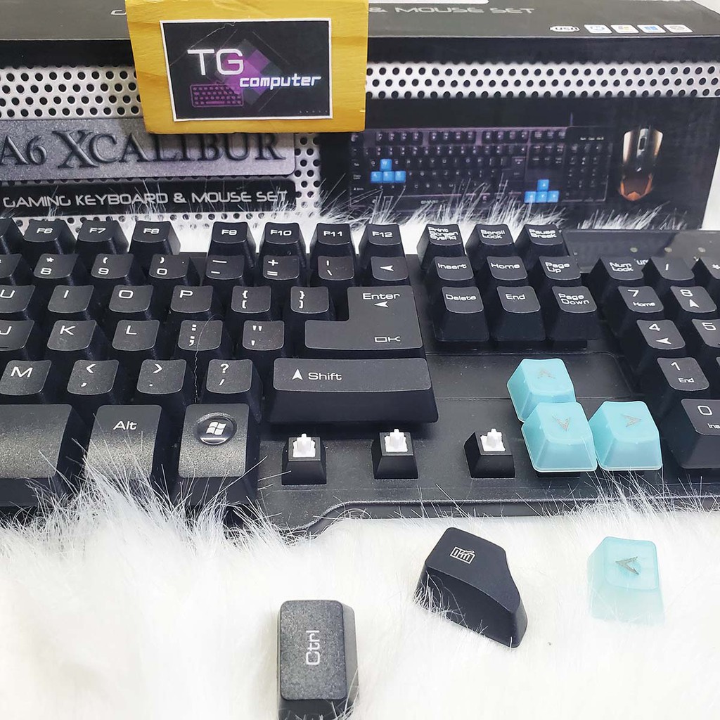 [BIG SALE] Combo Bàn Phím Và Chuột SMART A6 XCALIBUR kèm 8 keycap thay thế + cây gắp