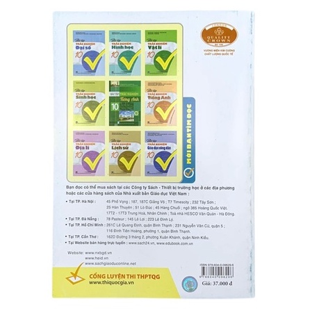 Sách - Bài tập trắc nghiệm Hóa Học lớp 10.