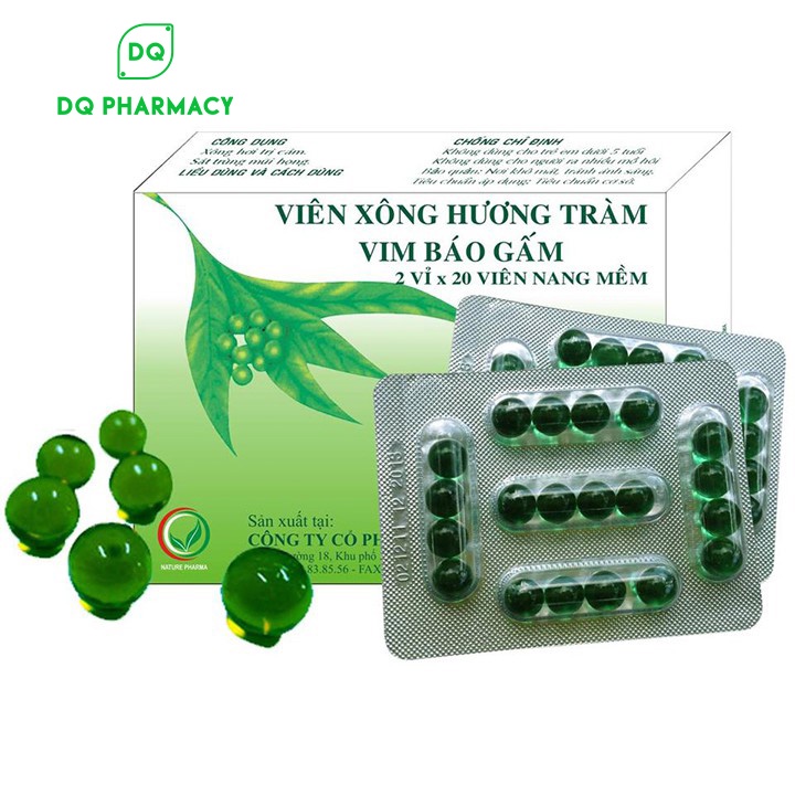 Viên xông hương tràm vim bao gấm - Hộp 2 vỉ 20v