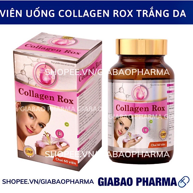 Viên uống Collagen Rox trắng da, bổ sung Collagen chống lão hóa, làm đẹp da, giảm sạm nám