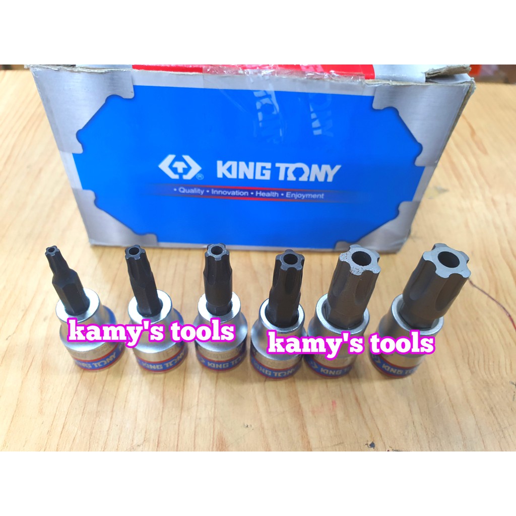 Đầu tuýp sao 5 cạnh có lỗ Kingtony 3/8 size IPR09-IPR60 Model 302D