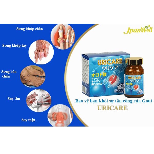 Viên Uống Uricare Jpanwell Hỗ Trợ Giảm Đau Do Gout
