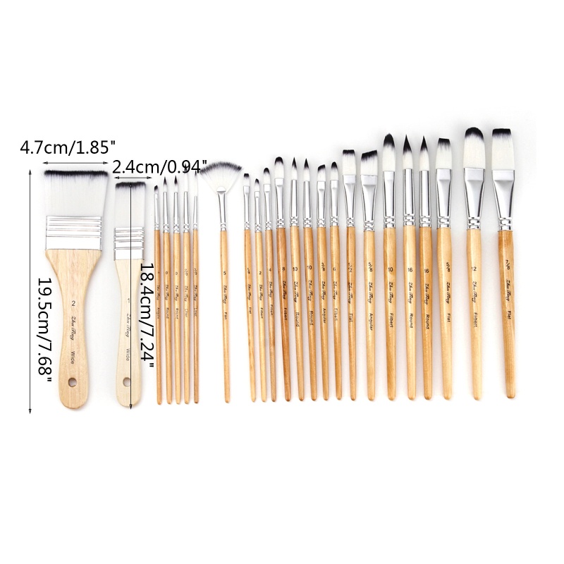 Set 24 Cọ Vẽ Tranh Chuyên Dụng Cho Người Mới Bắt Đầu