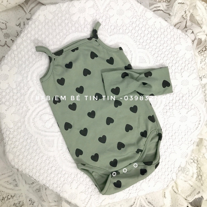 Body chip hai dây len gân kèm turban cho bé (size 5 đến 13kg)