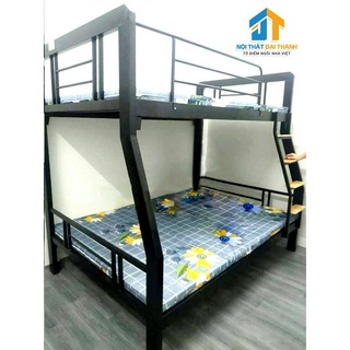 Giường sắt tầng Trên 1m4 Dưới 1m6 Dài 2m Màu Gỗ (4x8)