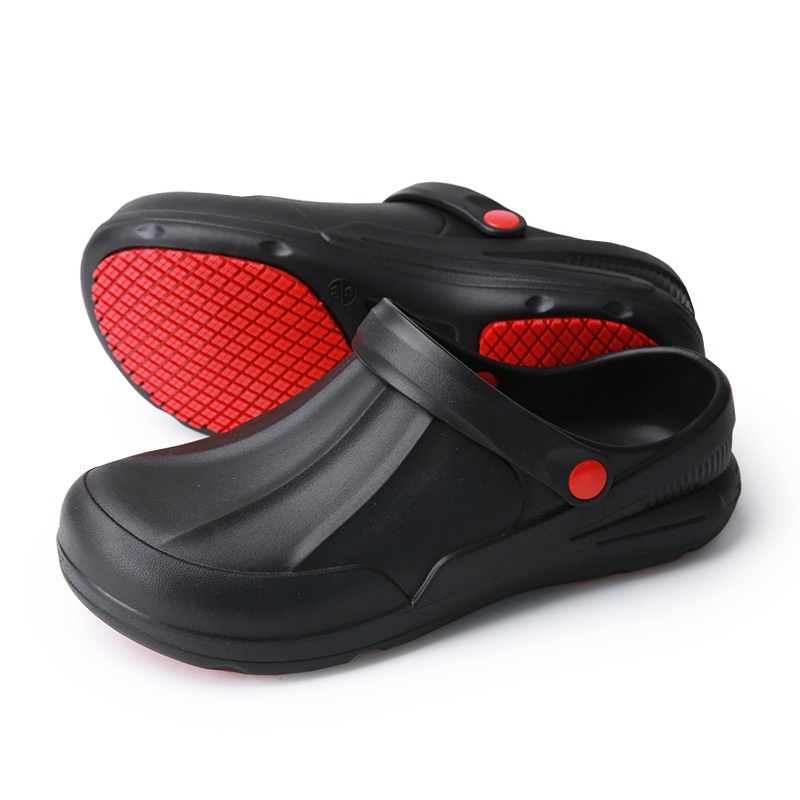 YO YO Dép nhà bếp an toàn PVC thân thiện với môi trường (Slip-Slip) Chăm sóc chống trượt Giày đầu bếp Vườn nhà bếp Phòng tắm chống thấm dầu Giày bảo hộ lao động an toàn cho nam và nữ