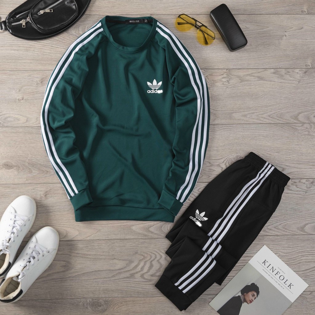 Bộ đồ nam thu đông 3 sọc, bộ ngủ nam chất poly 2 da Đức Sport | BigBuy360 - bigbuy360.vn