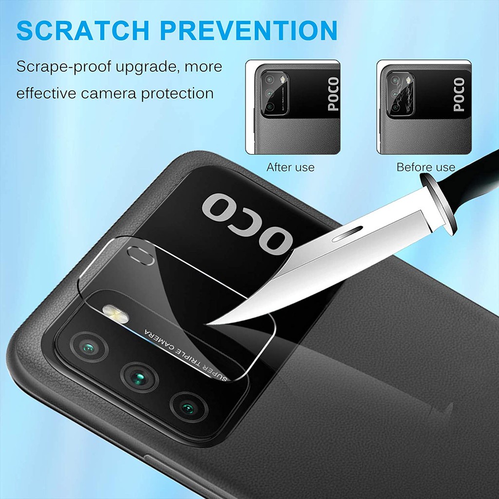 Kính cường lực Camera Poco M3-Trong suốt- Dẻo-Độ cứng 9H