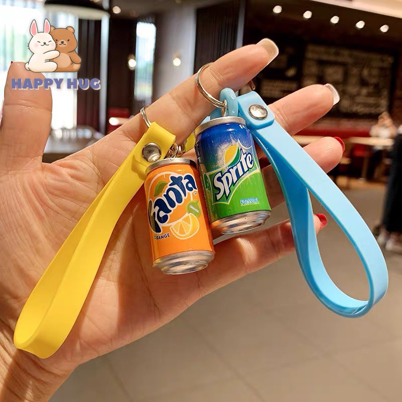 Móc khóa hình lon nước độc đáo chất liệu nhựa và kim loại bền đẹp - Happy Hug