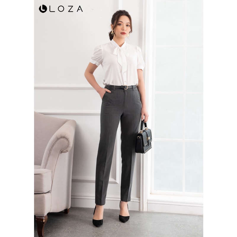 Quần âu nữ LOZA dáng côn đứng màu ghi - LQ12002