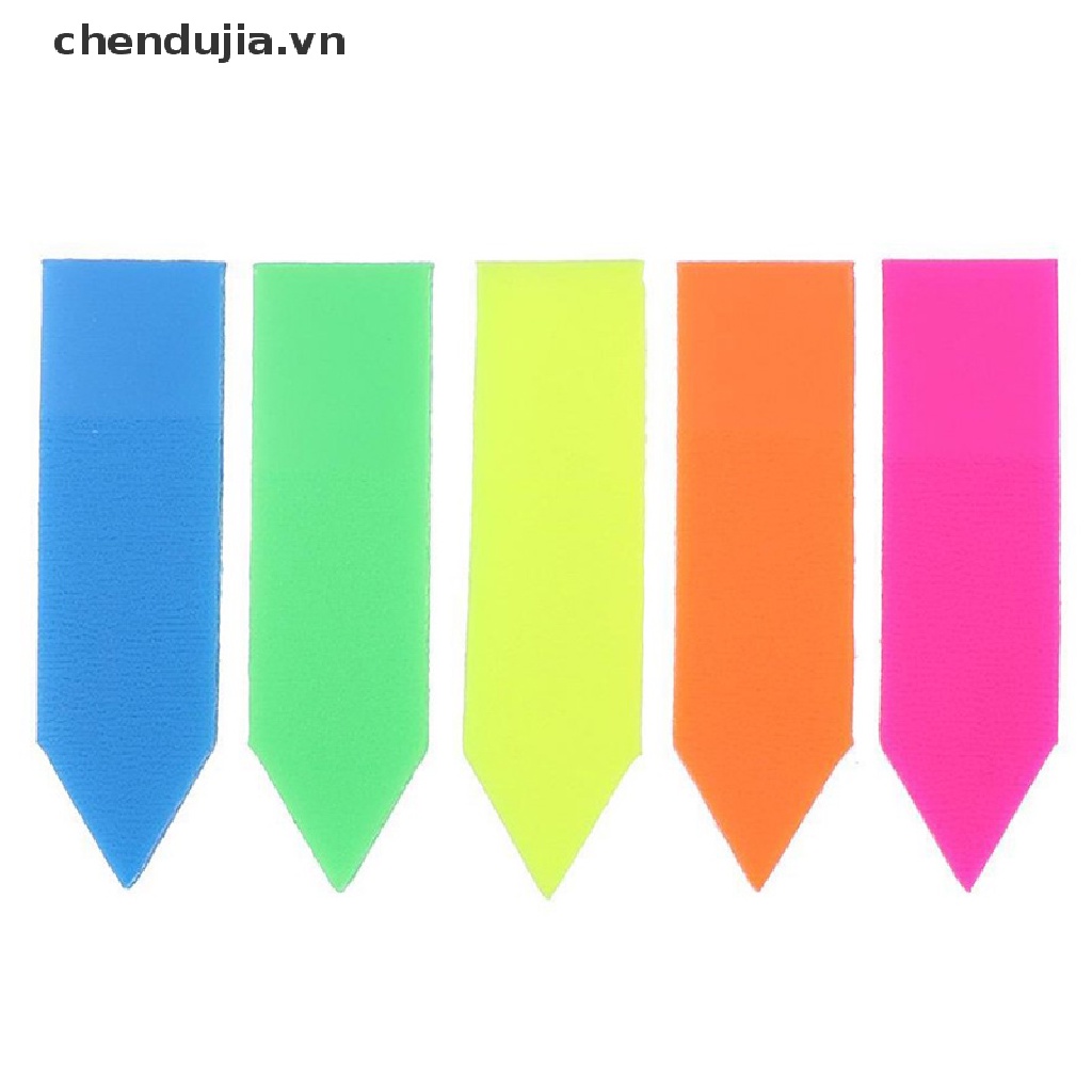 Set 100 giấy ghi chú tự dính kiểu mũi tên màu dạ quang tiện lợi