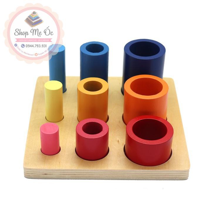 Giáo cụ Montessori 0-3 -Lồng trụ tròn CHUẨN MONTESSORI