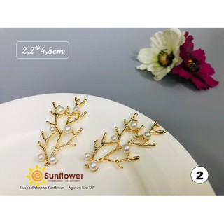 Cành lá mạ kim - đính đá 19