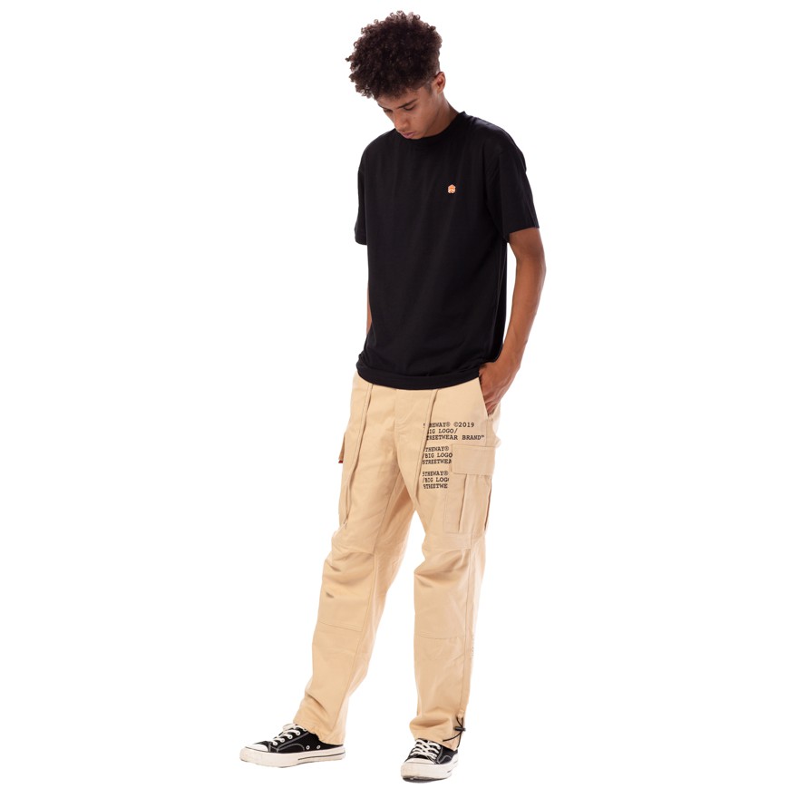 Áo Thun 5THEWAY 5TW/RTW Traditional Fit Tee In Black/Orange Aka Áo Thun Tay Ngắn Màu Đen Logo Cam