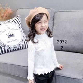 Áo len cổ 3cm bé gái