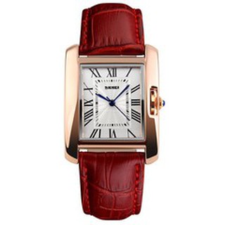 Đồng hồ nữ skmei dây da 056 - đỏ