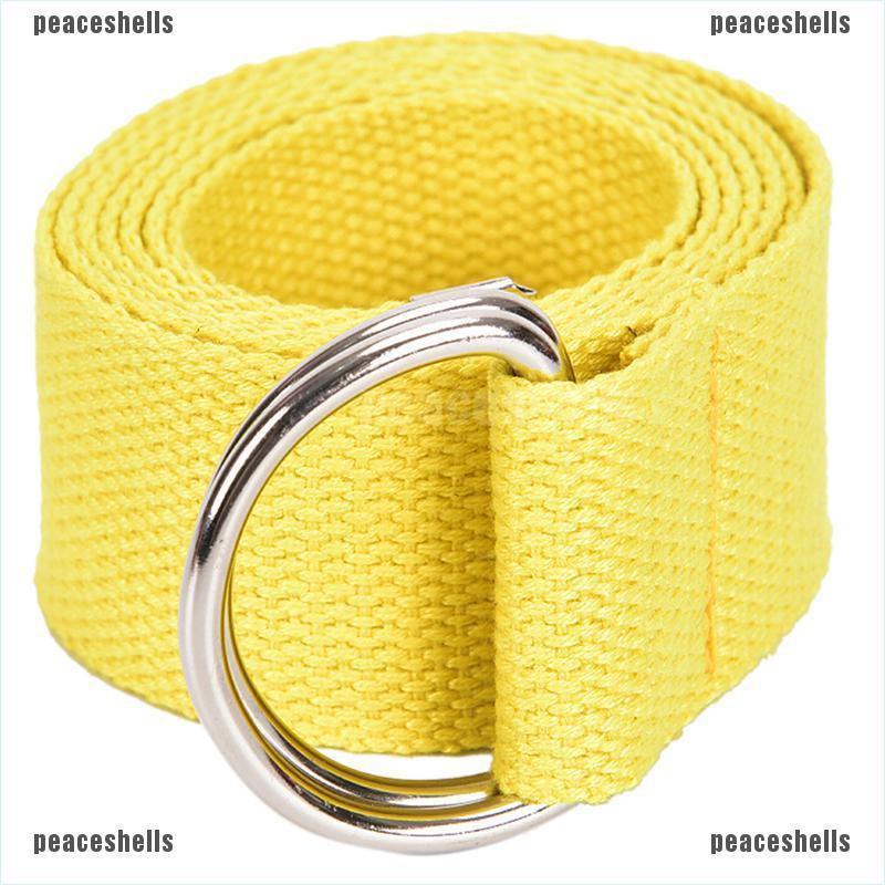 Dây Thắt Lưng Unisex Hai Khóa Chữ D Bằng Vải Bạt Nylon Kẻ Sọc
