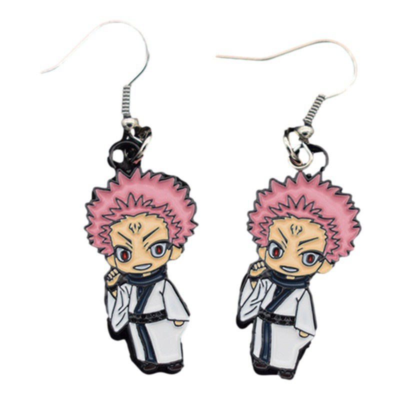 Anime Jujutsu Kaisen Stud Earring Yuji Itadori Satoru Gojo Acrylic Earrings Resin Epoxy Jewelry