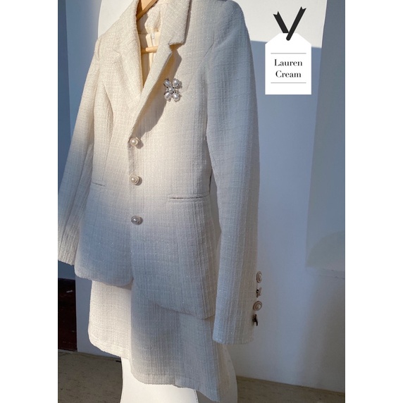 Áo Vest dài tay vải tweed thiết kế cao cấp H.I.U ROOM , phong cách hàn dự tiệc H.I.U design 2021.
