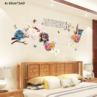 decal dán tường hoa ngũ sắc