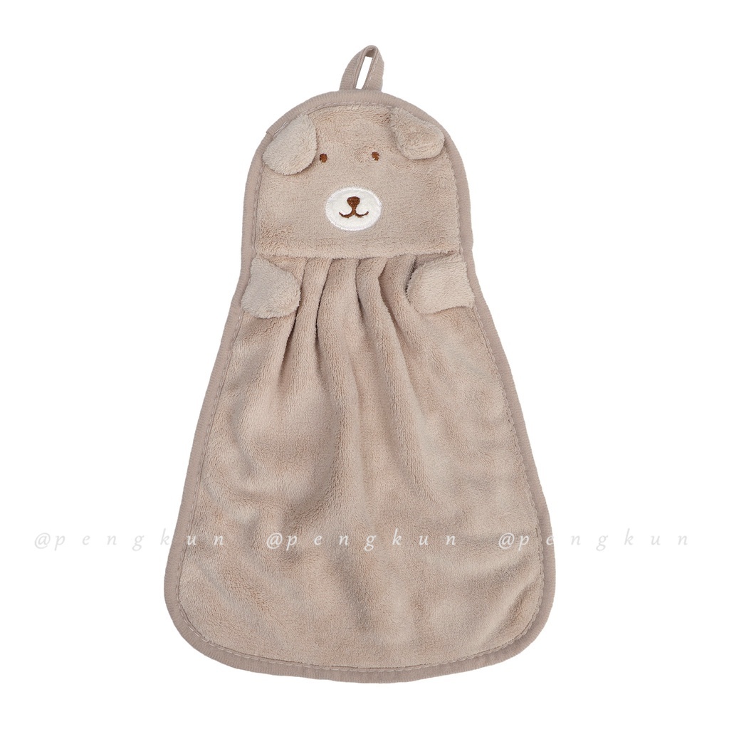 Khăn lau tay vải nhung san hô hình gấu dễ thương thấm hút tốt khăn lau tay gấu dâu