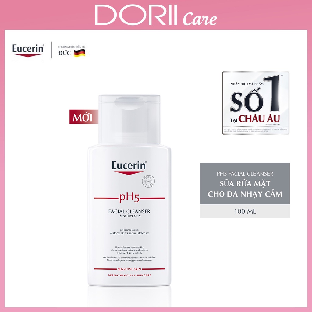 Eucerin Sữa Rửa Mặt Dịu Nhẹ pH5 Facial Cleanser 100ml