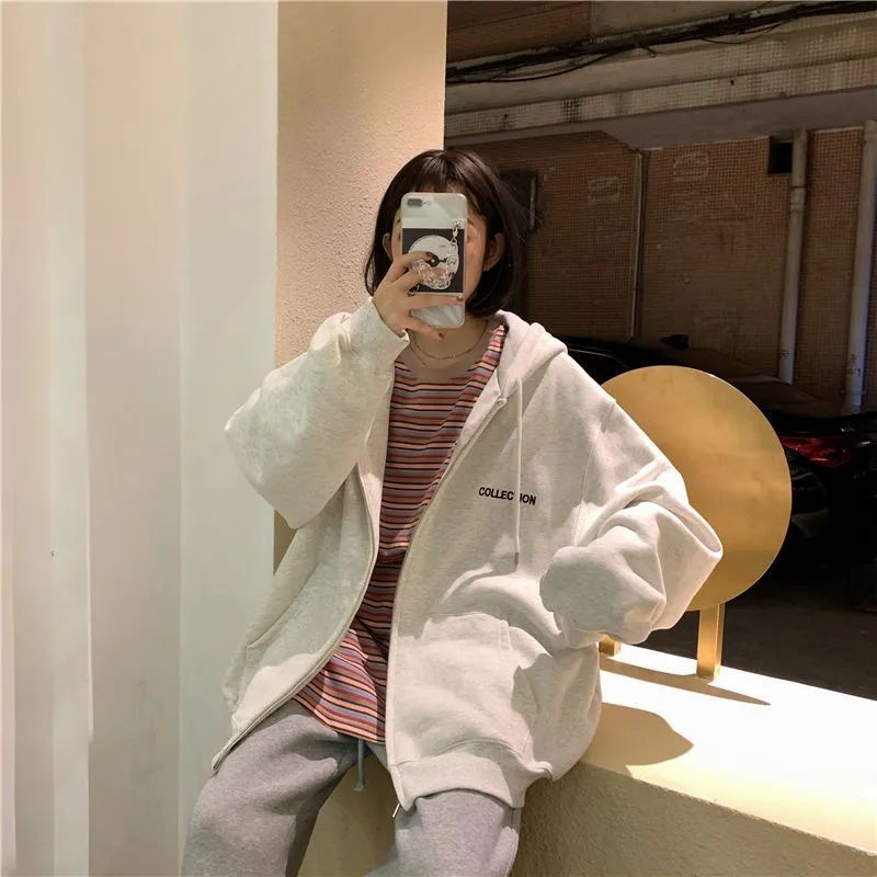 Áo khoác thể thao Áo Hoodie Lông Cừu Dài Tay Phong Cách Hàn Quốc Thời Trang Mùa Thu Mới 2022 TTj184